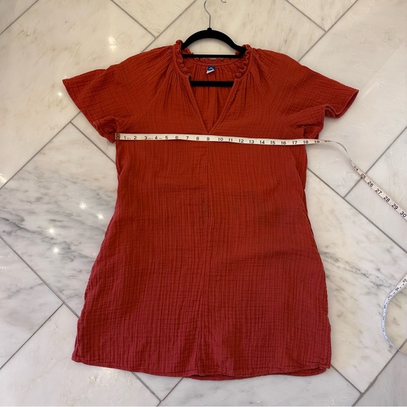 Old Navy Cotton Gauze Swim Cover Dress Orange petite XS - Picture 8 of 9